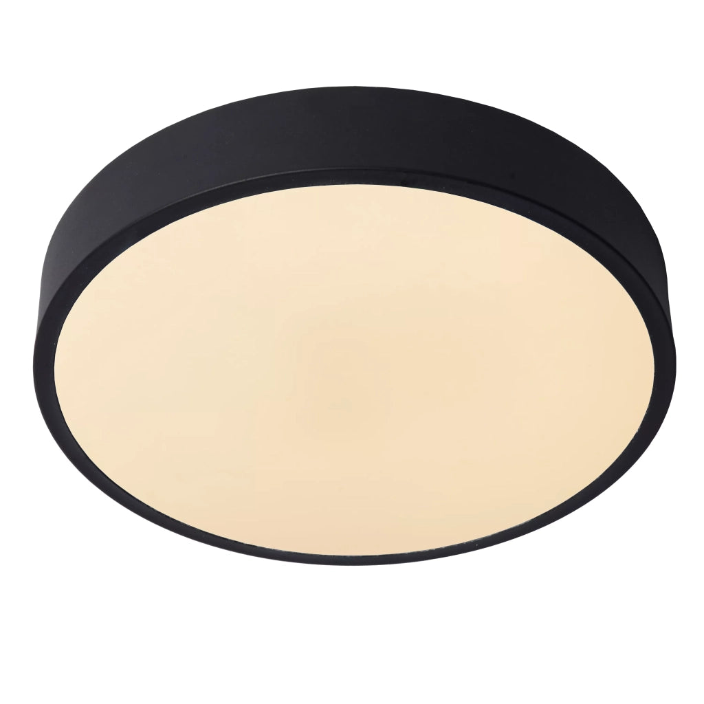 Plafoniera LED rotonda 30 cm nera 18W Lucide UNAR IP20