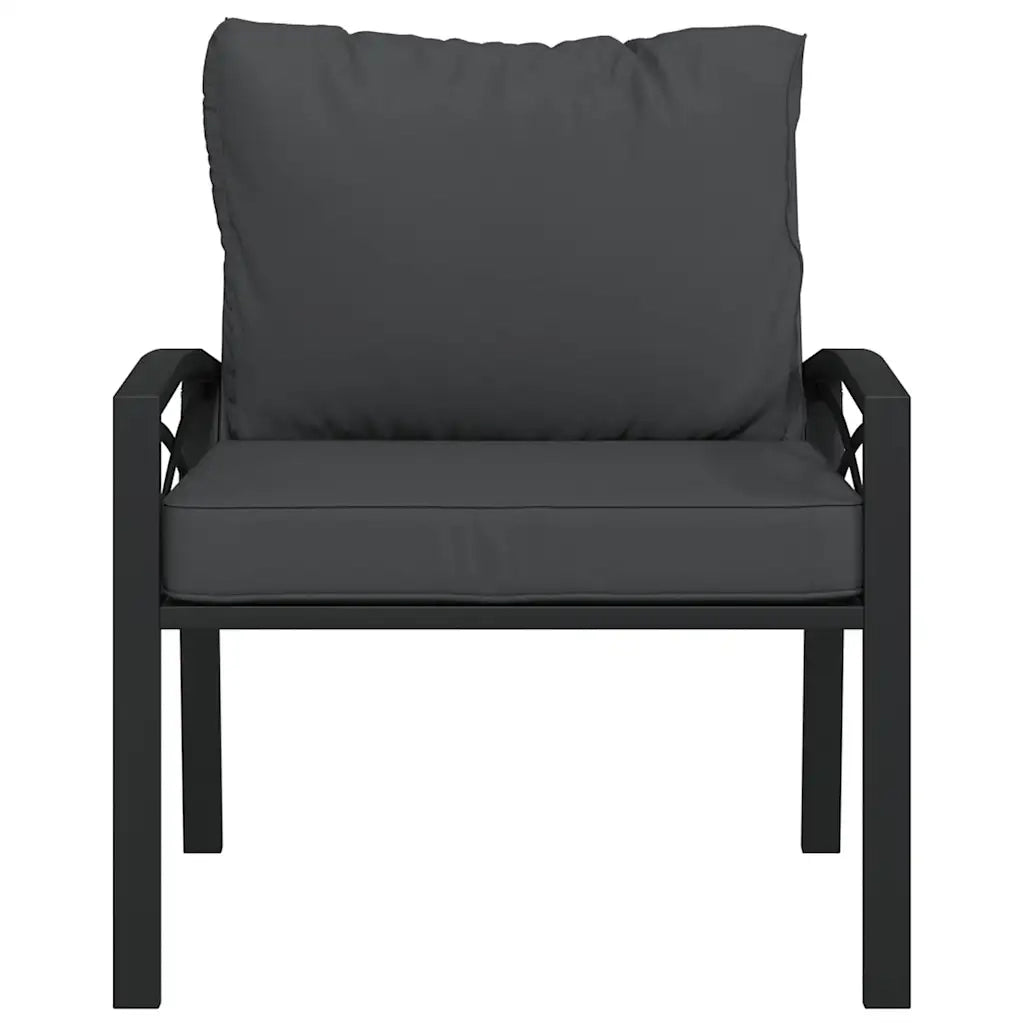 Sedia da patio-Sedia da Giardino con Cuscini Grigi 68x76x79 cm Acciaio