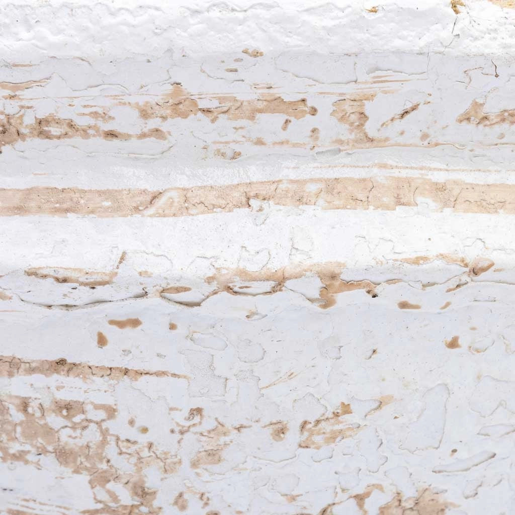 Centrotavola cartapesta invecchiato bianco 28x28x14h cm