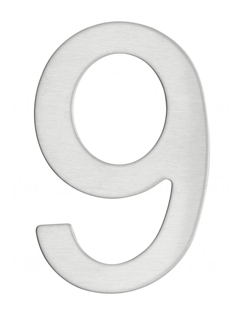 Numero civico 9 adesivo in acciaio inox 304, altezza 76 mm – THIRARD