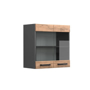 Mobile da cucina in vetro R-Line Rovere dorato/Antracite 60 cm Vicco