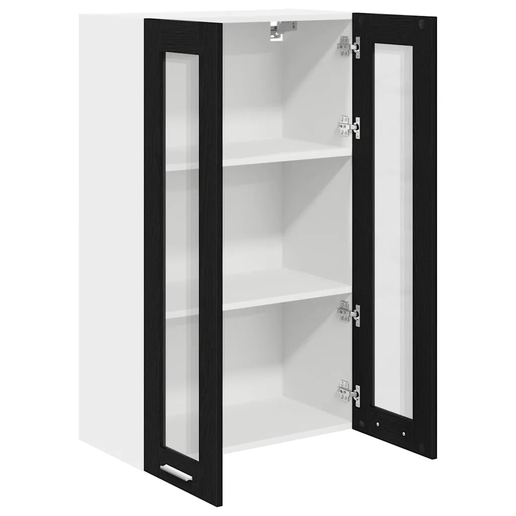 Armadio pensile con porta Riga Rovere Nero 60 x 31 x 100 cm 884387