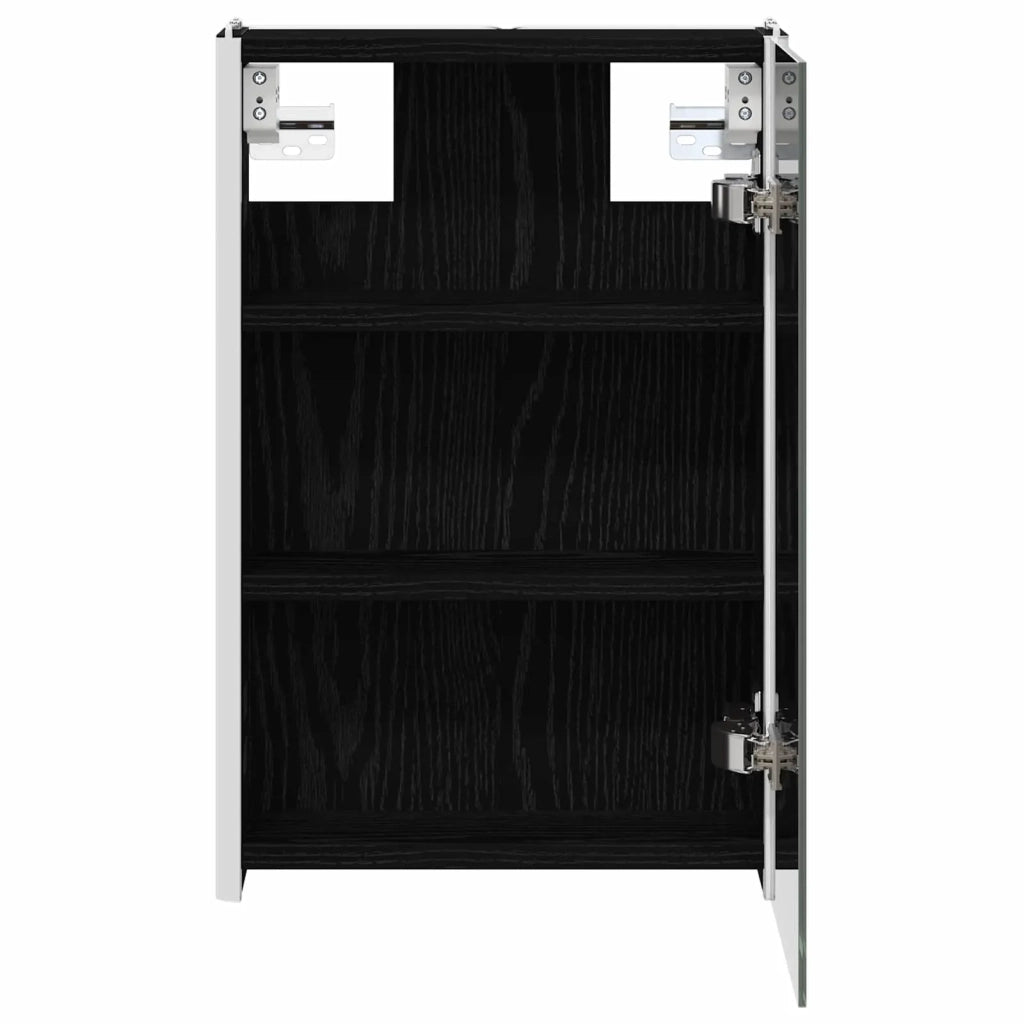 Mobiletto per specchio da bagno Rovere Nero 33 x 11,5 x 50 cm