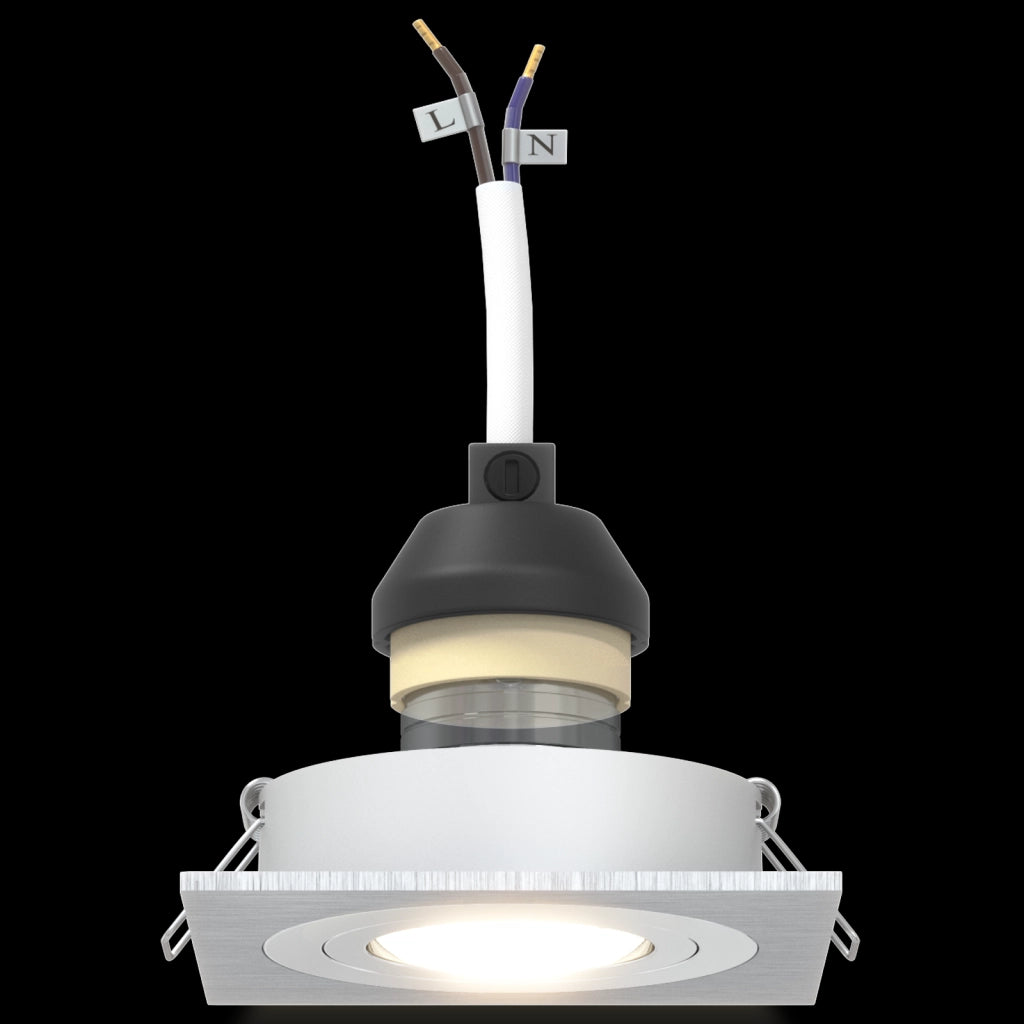 Faretti Incassati 6 pz Quadrati GU10 Argento 91x91 mm