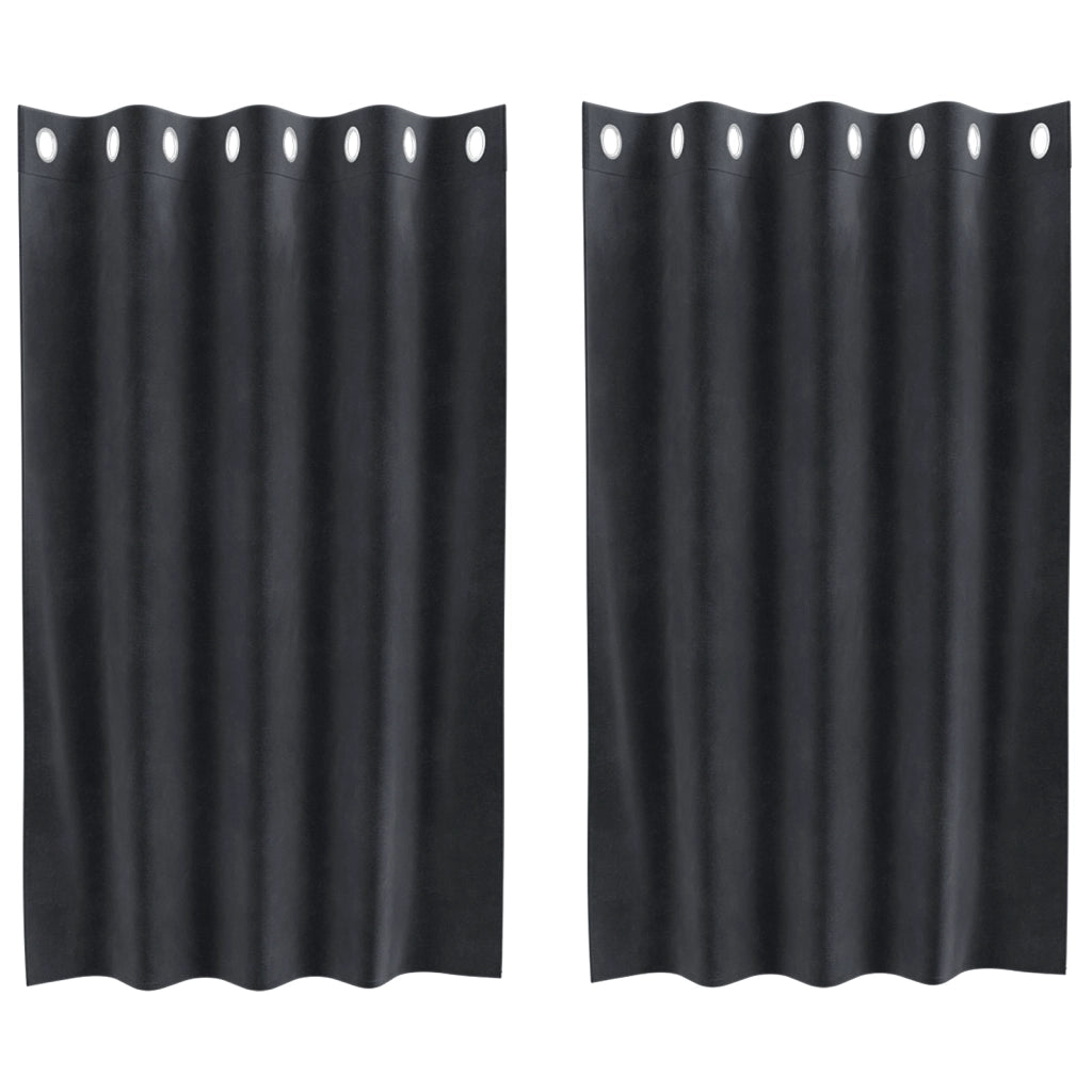 Teli oscuranti  con occhielli 2 pcs Grigio scuro velluto