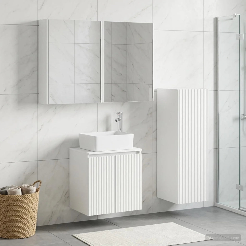 Set di mobili per il bagno 4 pz Bianco 3407447