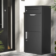 Cassetta postale per pacchi nera 500 x 370 x 1120 mm Portapacchi con serratura
