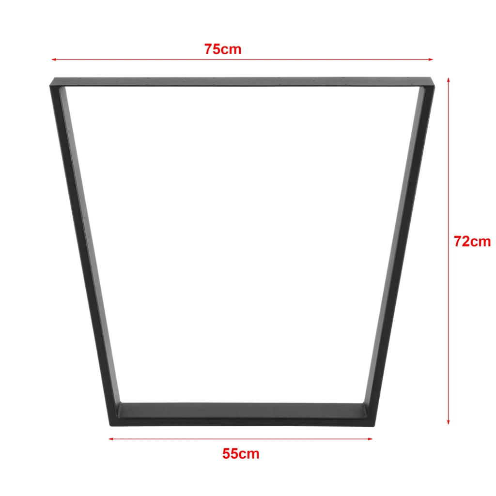Set di 2 gambe per tavolo fai da te con tappi di protezione 55-75 x 72 cm nero opaco 03_0008080