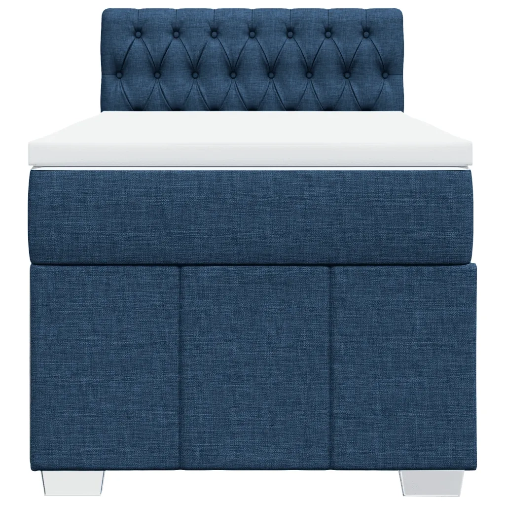 vidaXL Giroletto a Molle con Materasso Blu 100x200 cm in Tessuto