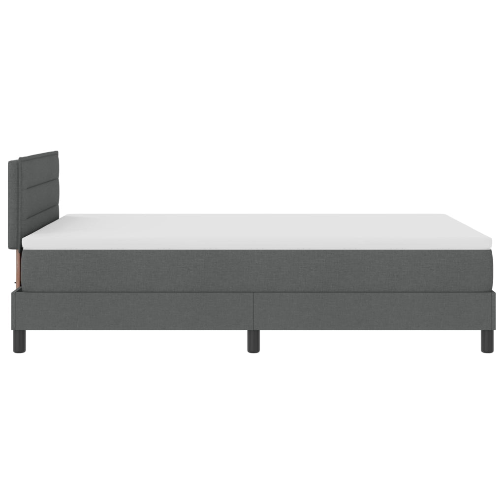 Letto con rete a molle grigio scuro 120x200 cm tessuto