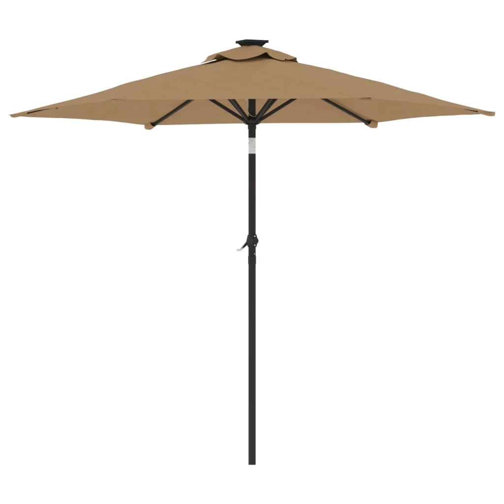 Ombrellone da giardino inclinabile con manovella 225 x 225 x 212 cm poliestere color tortora 02_0056368