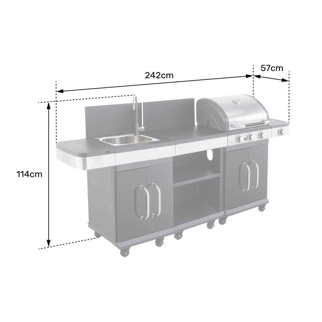 COOK'IN GARDEN - Cucina modulare da esterno FIDGI 3 con copertura