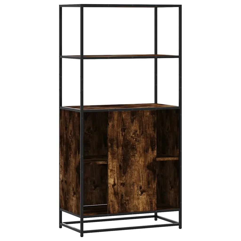 Credenza Rovere Fumo 68x35x139 cm Legno Multistrato Metallo 849051
