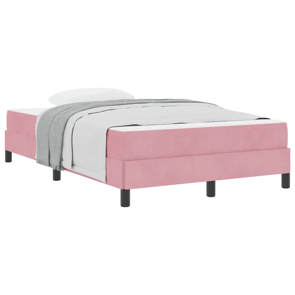 vidaXL Letto box spring con materasso Rosa 120 x 190 cm Velluto