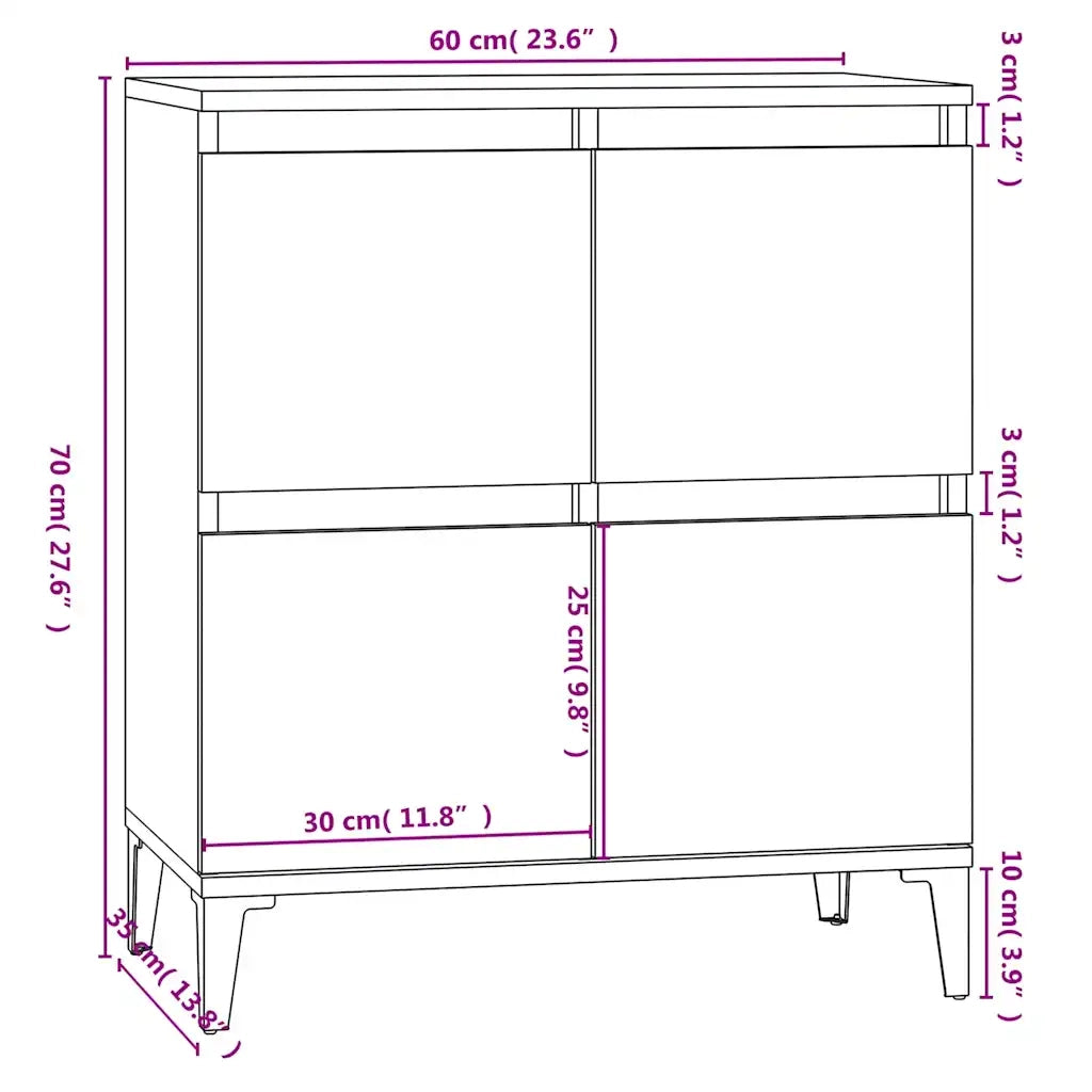Credenza Grigio Sonoma 60x35x70 cm in Legno Multistrato 821170