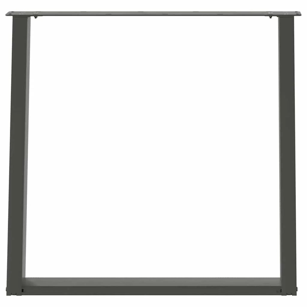 Set di 2 gambe per tavolo da pranzo a forma di U 70 x 72-73 cm con piedini regolabili design moderno in acciaio antracite 02_0057074