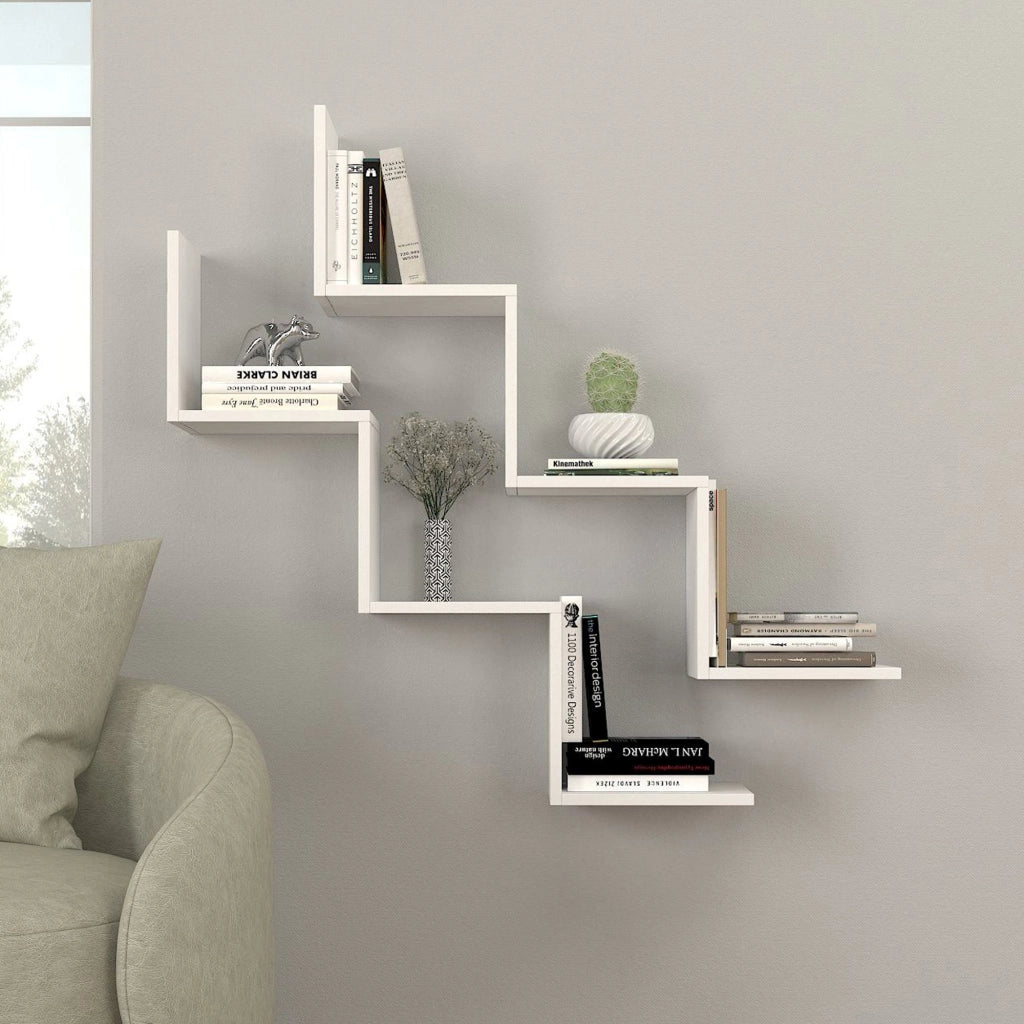 Palata, Mensola 6 Ripiani, 129x22x50h cm Bianco
