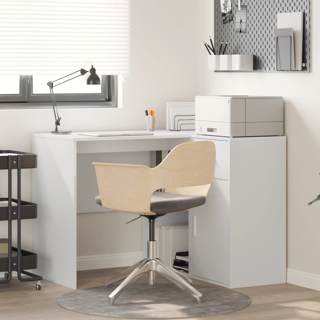 Scrivania Angolare Bianca 102x88x75 cm Legno Ingegnerizzato