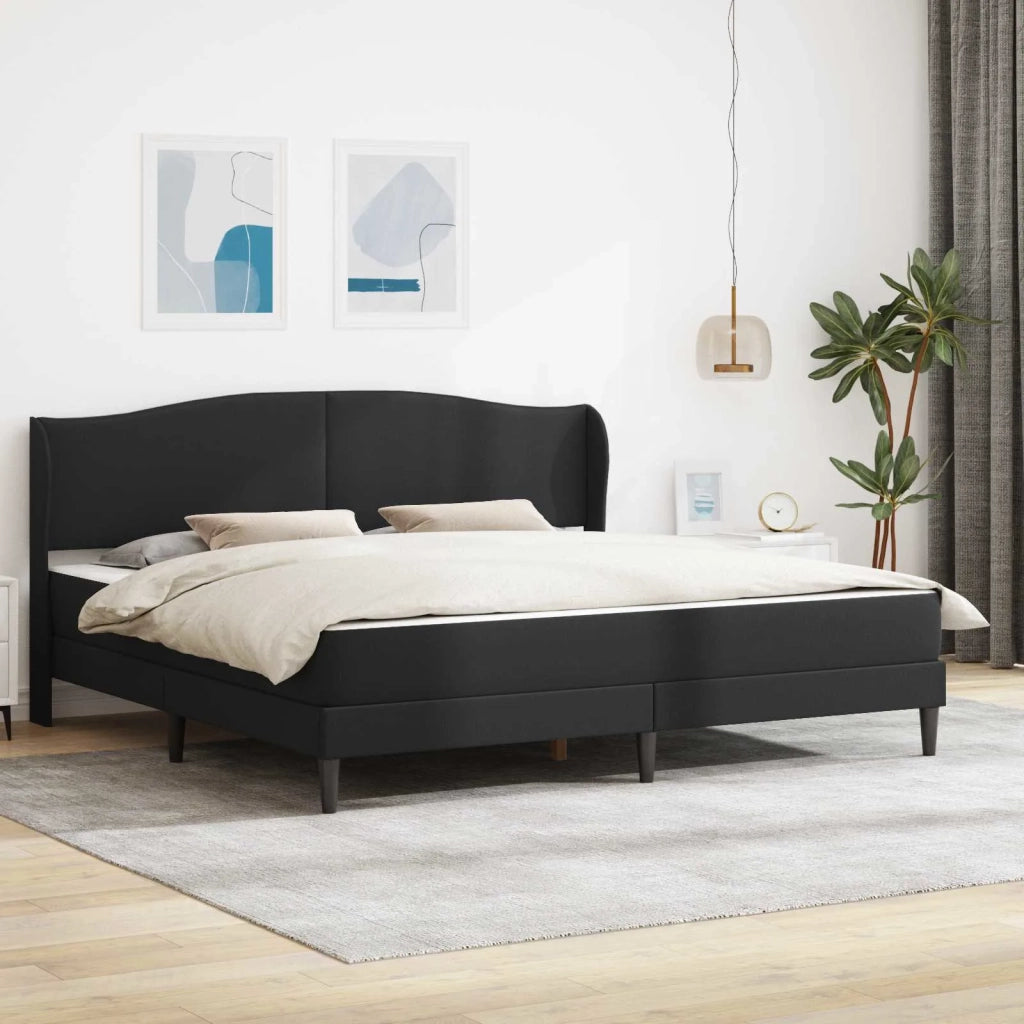 Struttura del letto con testiera Nero 180 x 200 cm Similpelle