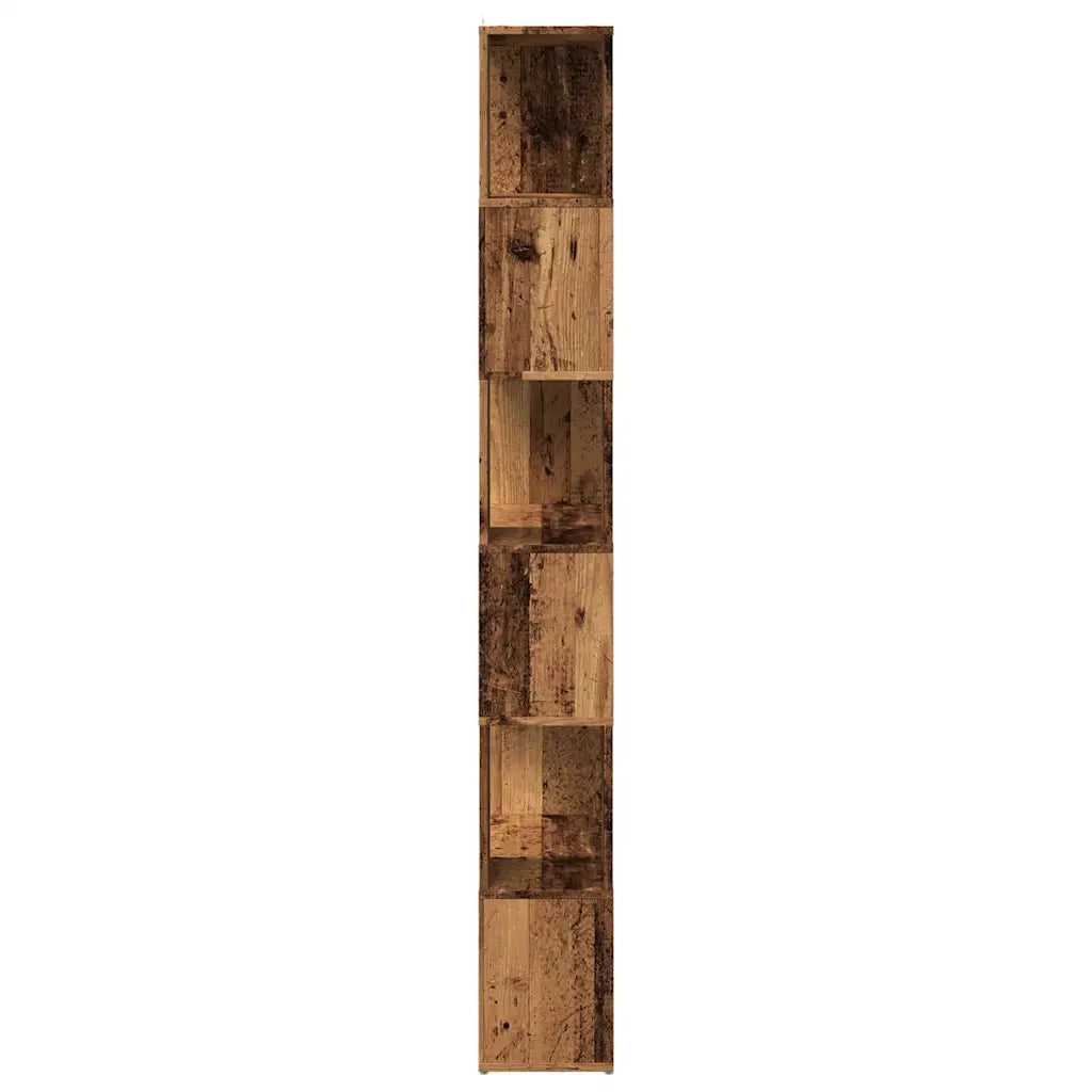Libreria Divisorio-Scaffale per Libri-Mobile di Stoccaggio Stanza Legno Antico 60x24x186 cm