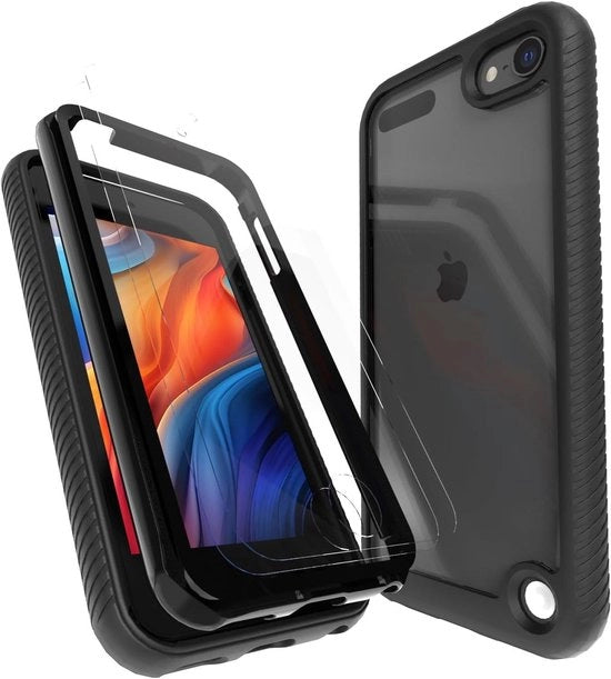 Copertura Premium per iPod Touch 5/6/7 - trasparente - cristallino - protezione schermo - trasparente - cuscinetto TPU - cover in gomma rigida - nero