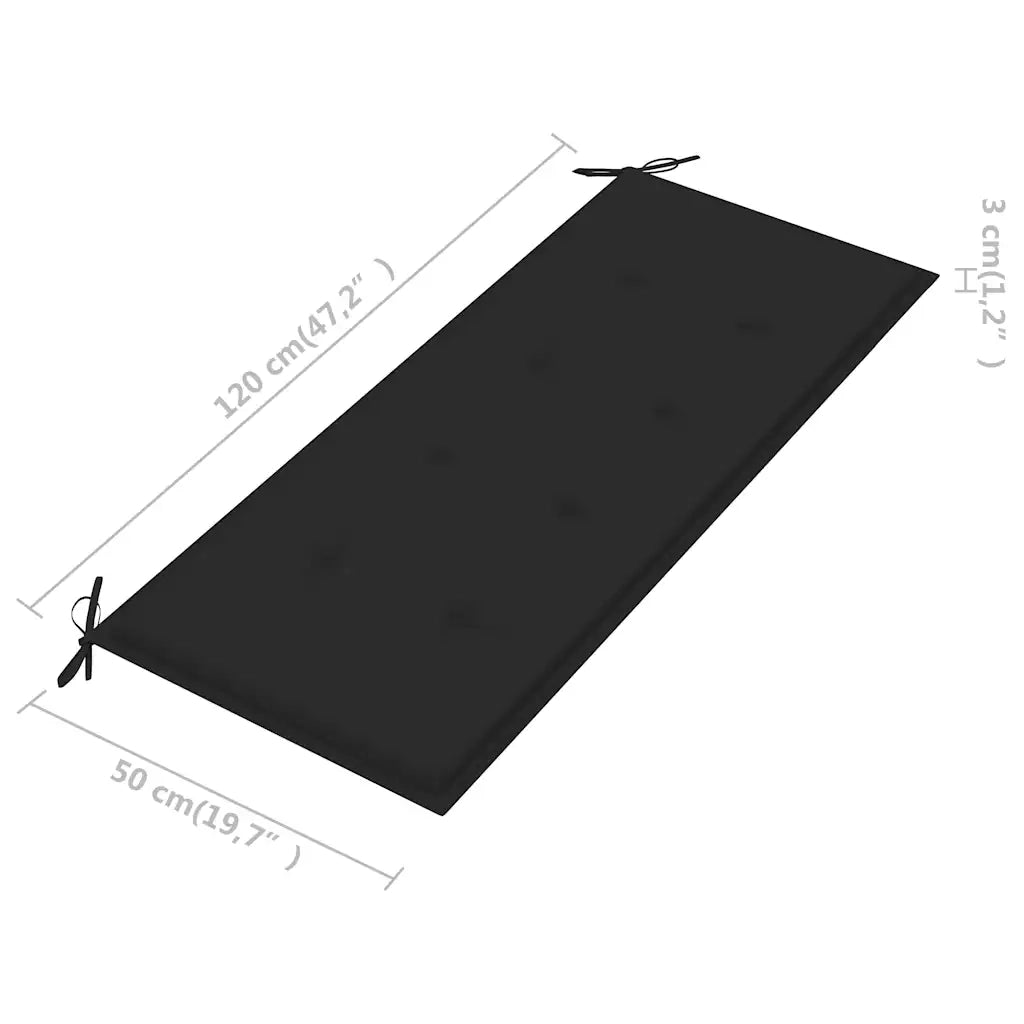 Panchina da Giardino 2 Posti e Cuscino 120cm Massello Eucalipto 3060976