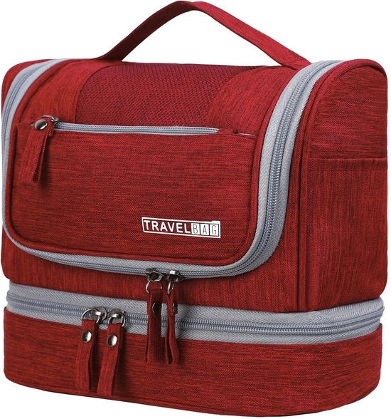 Borsa da bagno per uomo e donna, Borsa da bagno impermeabile, Borsa da viaggio, Borsa da bagno, Rosso