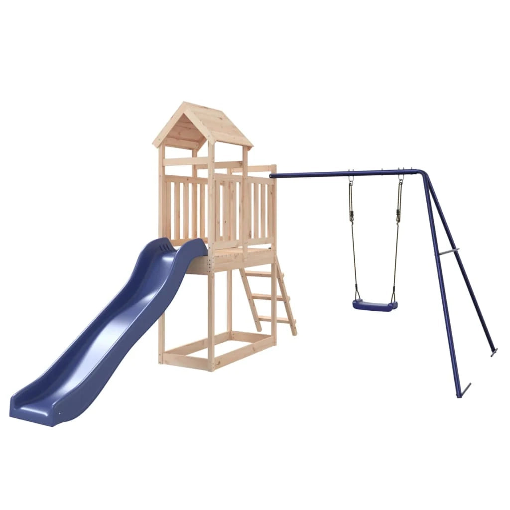 Area giochi all'aperto con altalene scivolo e robuste strutture per arrampicarsi  attrezzatura da gioco da giardino 242 x 379 x 214 cm legno di pino massiccio 02_0004726