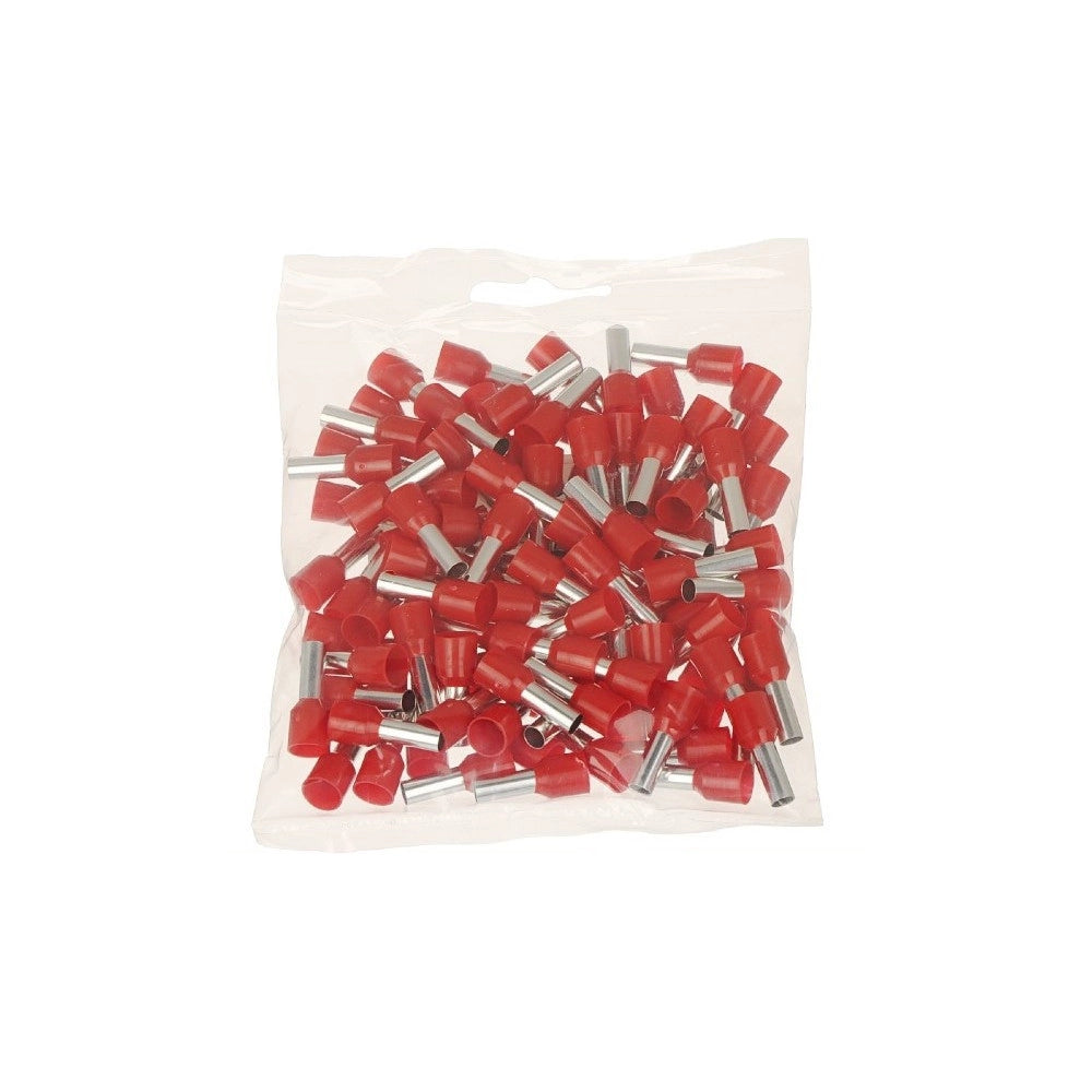 Trade Shop - Confezione 100pz Tubetto Capicorda Isolato Per Cavi Da 2.5mm² Terminale 8mm E2508 -