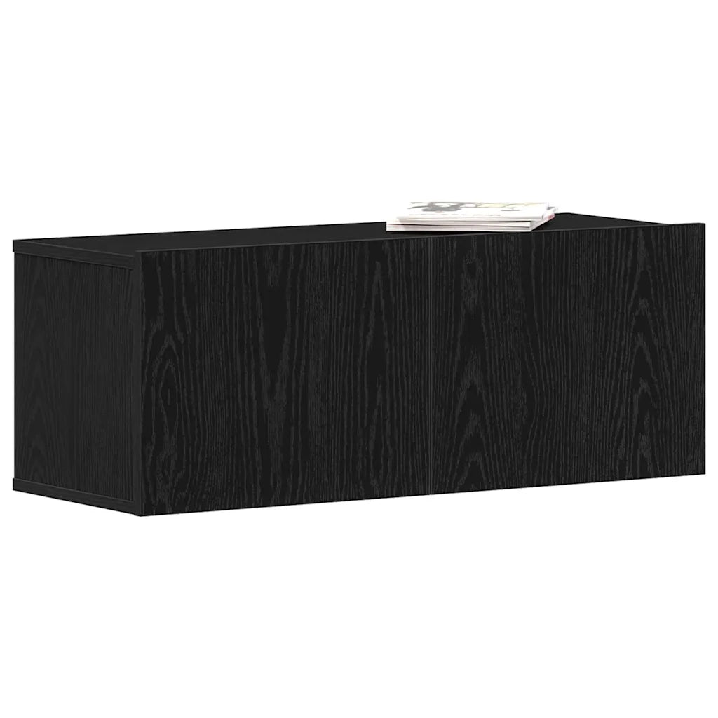 Mobile TV Rovere Nero 80 x 30 x 30 cm Legno multistrato 862486