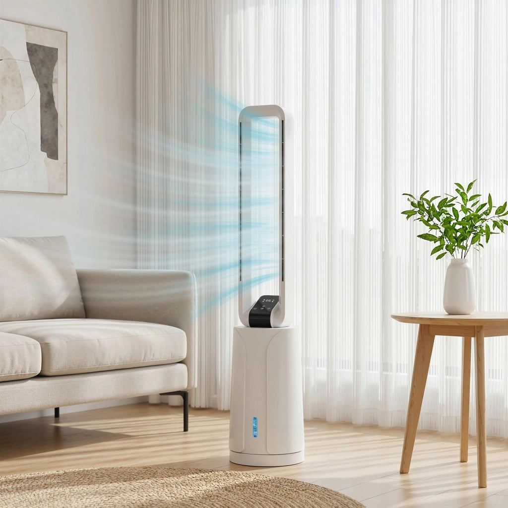 Raffrescatore Evaporativo con Timer 15H ¨C Xylo ¨C 109.5 cm, Bianco