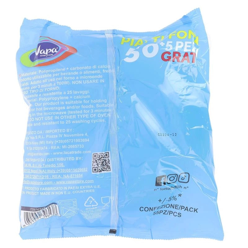 MAURY'S PIATTI FONDI 1,1KG 55 PEZZI RIUTILIZZABILI