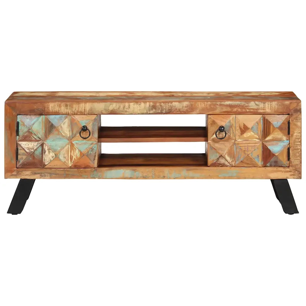 Mobile Porta TV 112x30x45 cm in Legno Massello di Recupero 354321