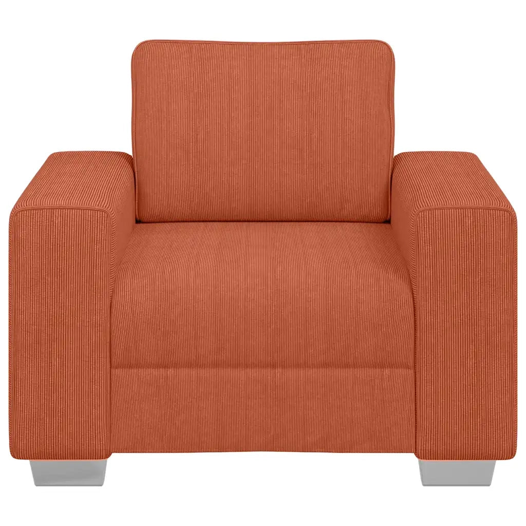 Divano Sedia Rosso Arancione 100x77x82 cm Tessuto di Velluto a Coste 4105192