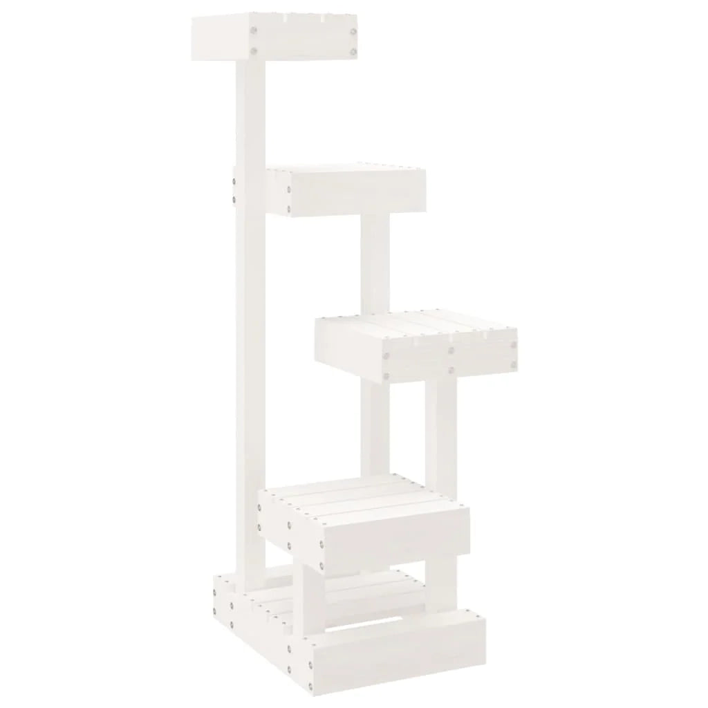 Tiragraffi per gatti torre per arrampicata giocattolo tiragraffi piattaforma per arrampicata bianco 45,5 x 49 x 103 cm legno di pino massiccio bianco 02_0022747