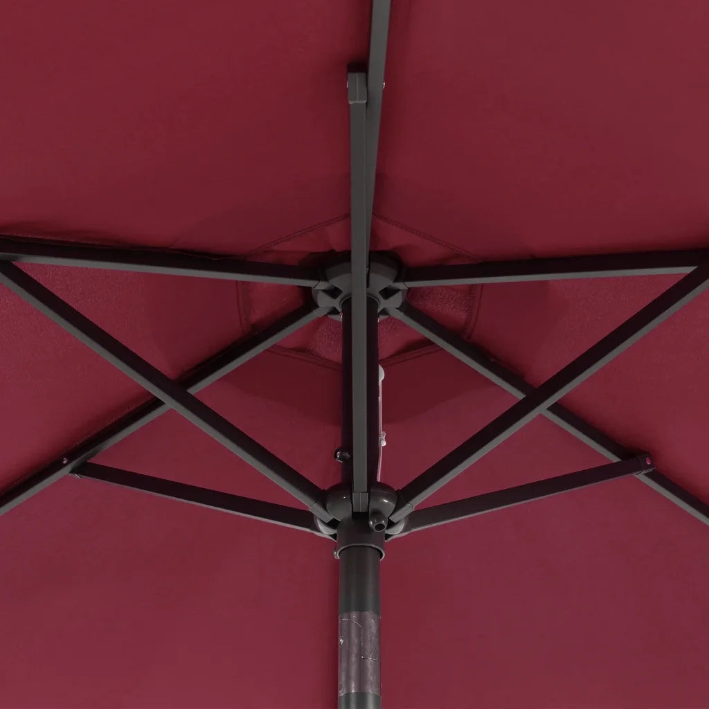 Ombrellone Giardino-Ombrello da Balcone con Palo Acciaio Rosso Bord¨° 225x225x212 cm
