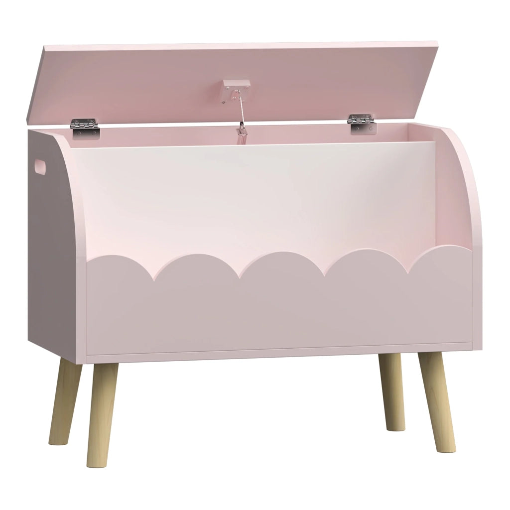 Baule portagiochi 60 x 30 x 44 cm rosa bianco 03_0009286