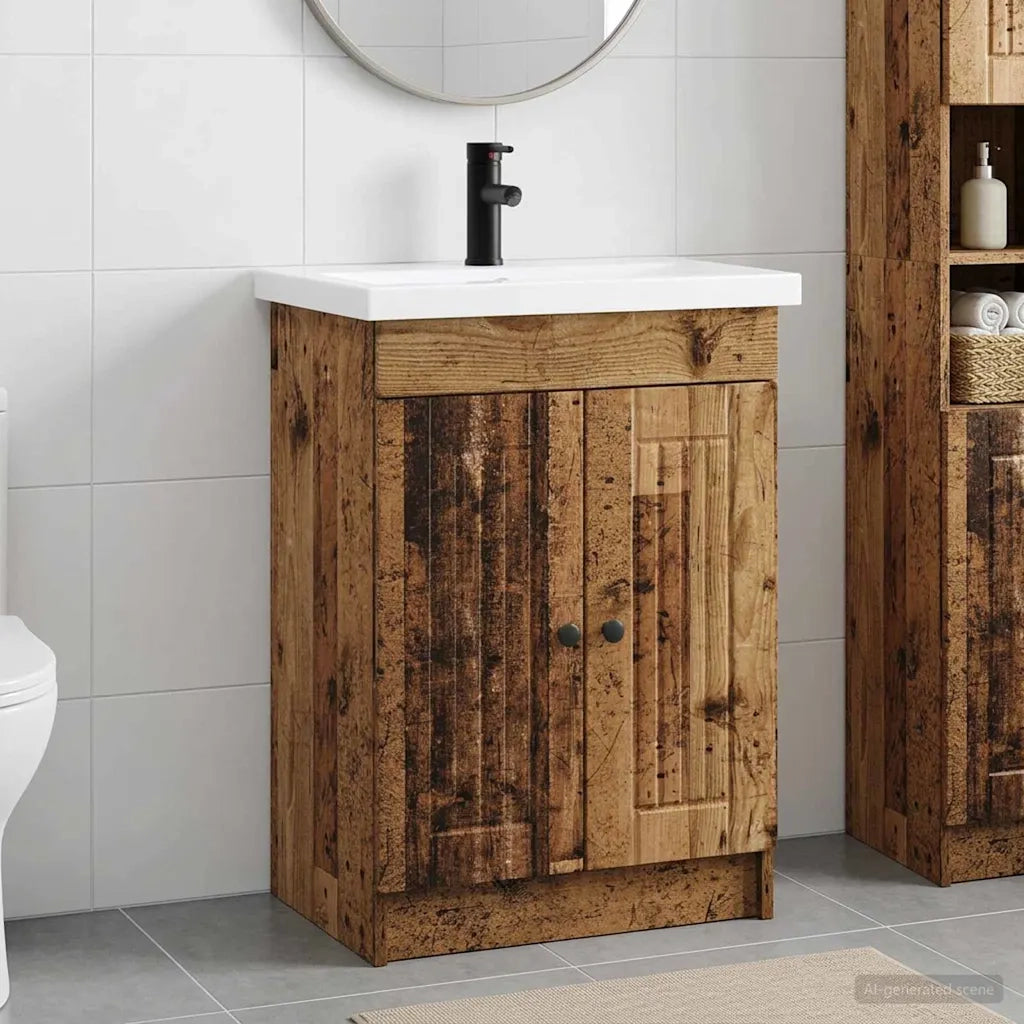 Set di mobili per il bagno Legno antico 78,5 x 37,5 x 81 cm 3404202