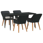 Set da Pranzo per Giardino con cuscino 5 pcs Nero polyrattan 3261666