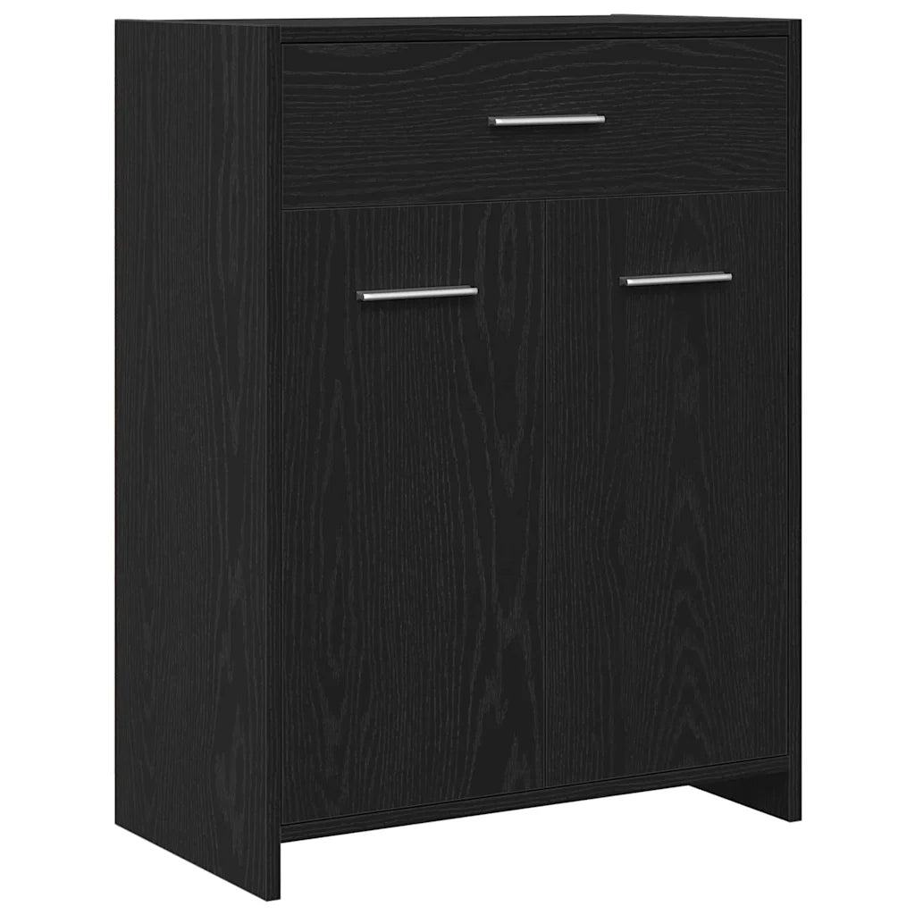 Set di mobili per il bagno 4 pcs Rovere Nero Legno multistrato 3332592