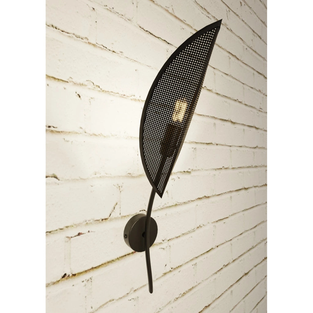 Applique Lotus a forma di foglia in acciaio nero e oro