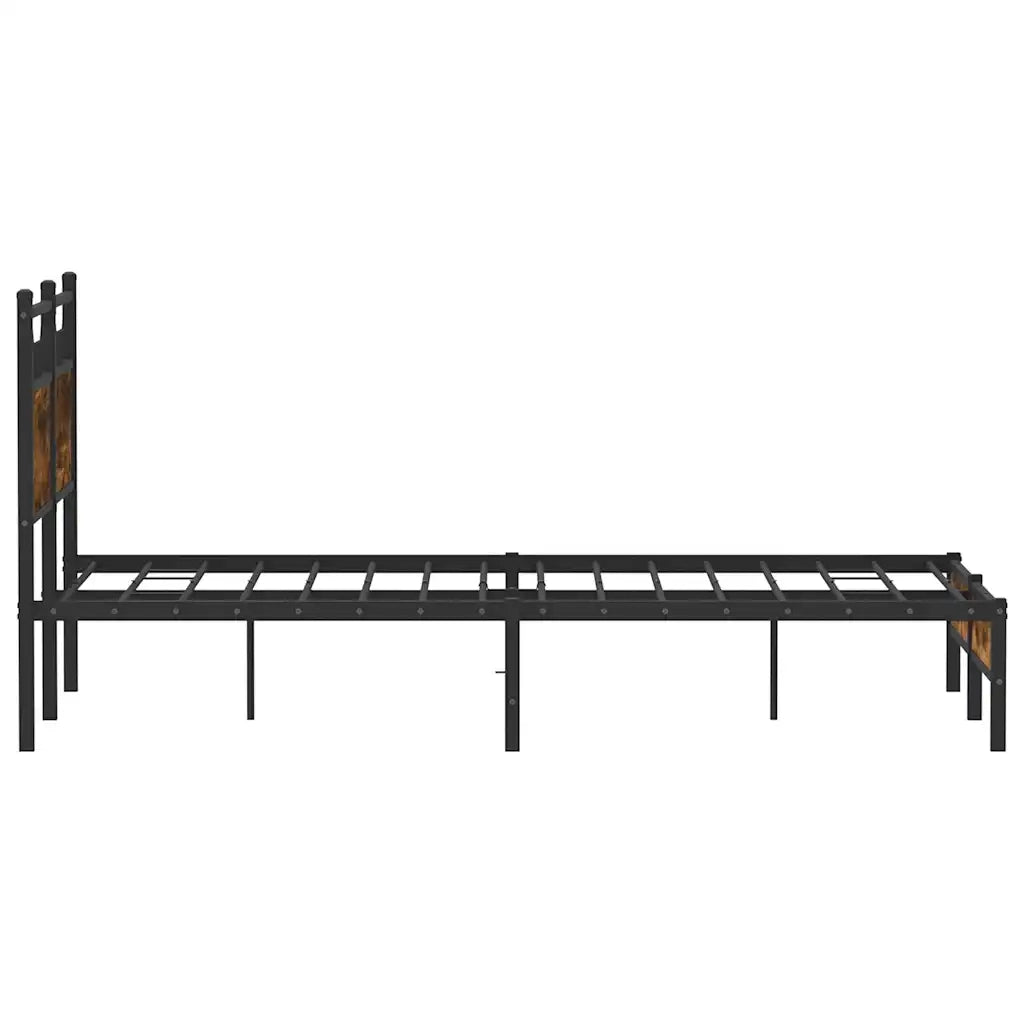 vidaXL Giroletto senza Materasso Rovere Fumo 120x200 cm in Truciolato