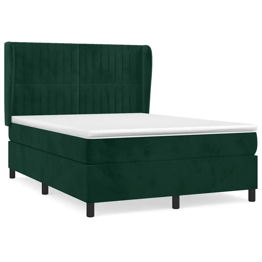 Giroletto a Molle con Materasso Verde Scuro 140x200 cm Vellutocod mxl 74309