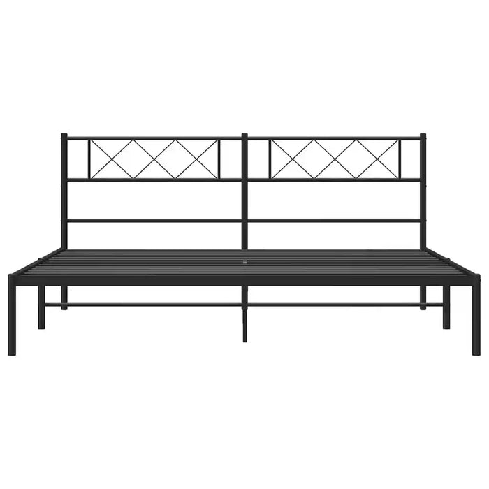 Giroletto con Testiera in Metallo Nero 193x203 cm 372283