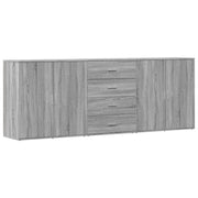Credenze 3 pz | Madia | Buffet da pranzo | Armadio da pranzo Grigio Sonoma in Legno Multistrato