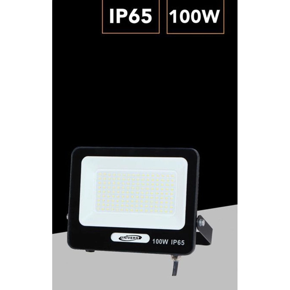 Trade Shop - Faro Proiettore Smd Led Floodlight 100w Slim Ip65 Nero Luce 3000k 4000k 6500k Ek05-100w-n - -bianco Caldo      -