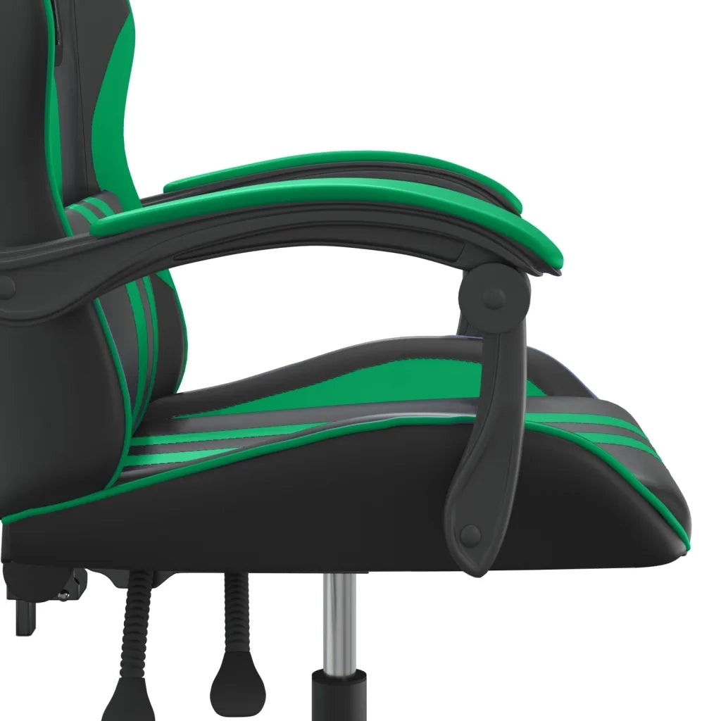 Sedia da Gaming | Sedia da e-sports Girevole Nera e Verde in Similpelle