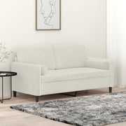 Divano a 2 Posti con Cuscini Crema 140 cm in Velluto 3200889
