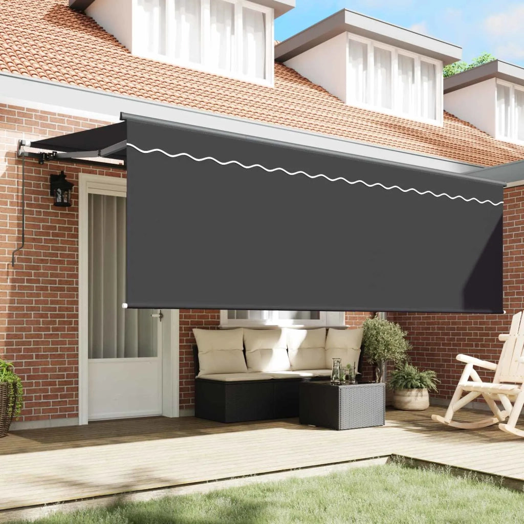 Tenda Retrattile Antracite 350 x 200 cm Poliestere e Alluminio 3329658