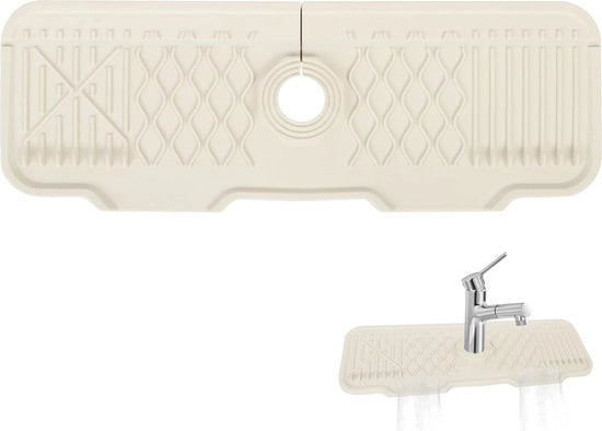 Matte di protezione per rubinetto, schermo per getto d'acqua, guanto per rubinetto splash guard, per proteggere il piano di lavoro della cucina e della doccia (bianco, 43 x 15 cm)
